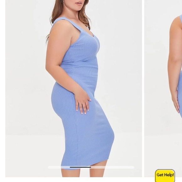 Forever 21 Plus 0X Blue Ribbed Tank dress - Picture 4 of 7
